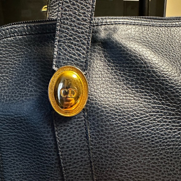 Dior Navy Blue Leather Shoulder Bag - Picture 3 of 11